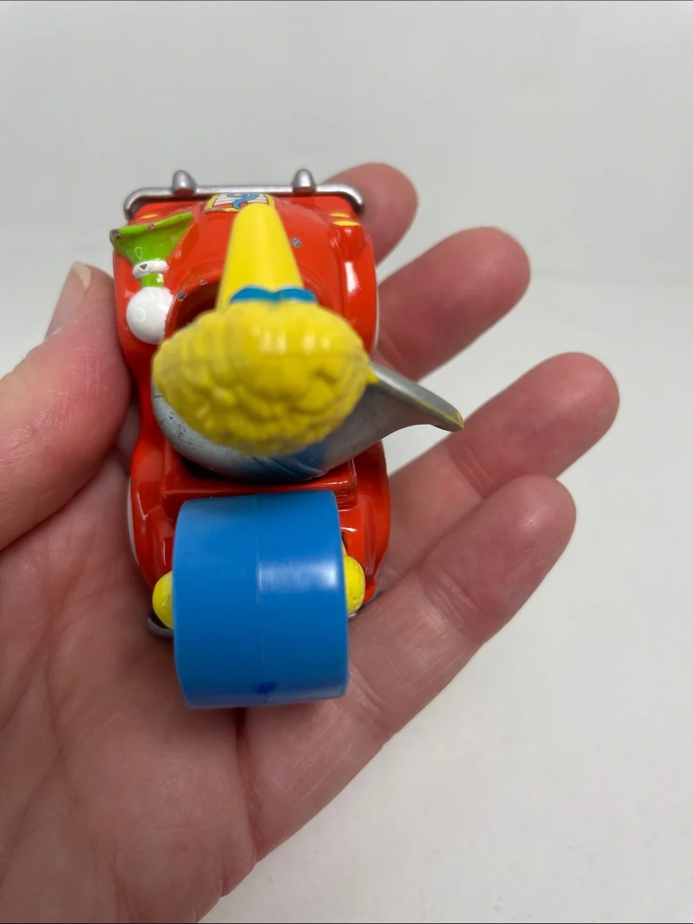 ✨1987 MUPPETS PLAYSKOOL INC Sesame Street BIG BIRD In Red Diecast Car W/Drum✨